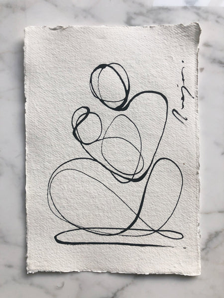 Motherhood I One line I unframed